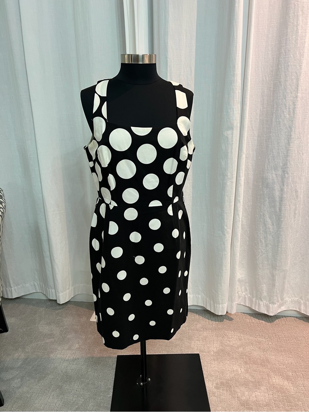 White House Black Market Black Dress with White Polka Dots